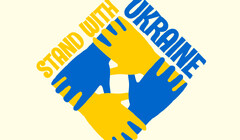 Leták v ukrajinštině se základními kontakty pro příchozí